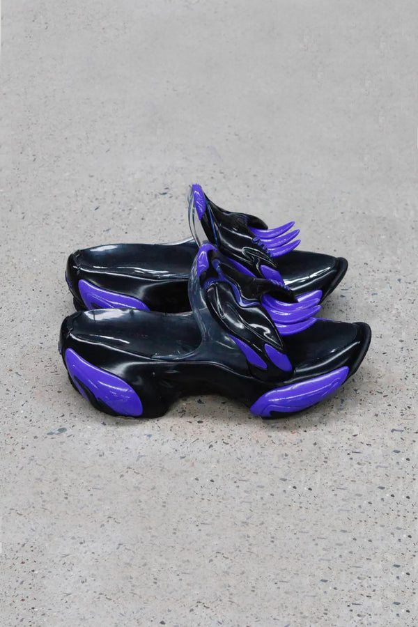WINDOWSEN Sports Shaped Slippers SS22F020BK Black/Purple WDSCF004